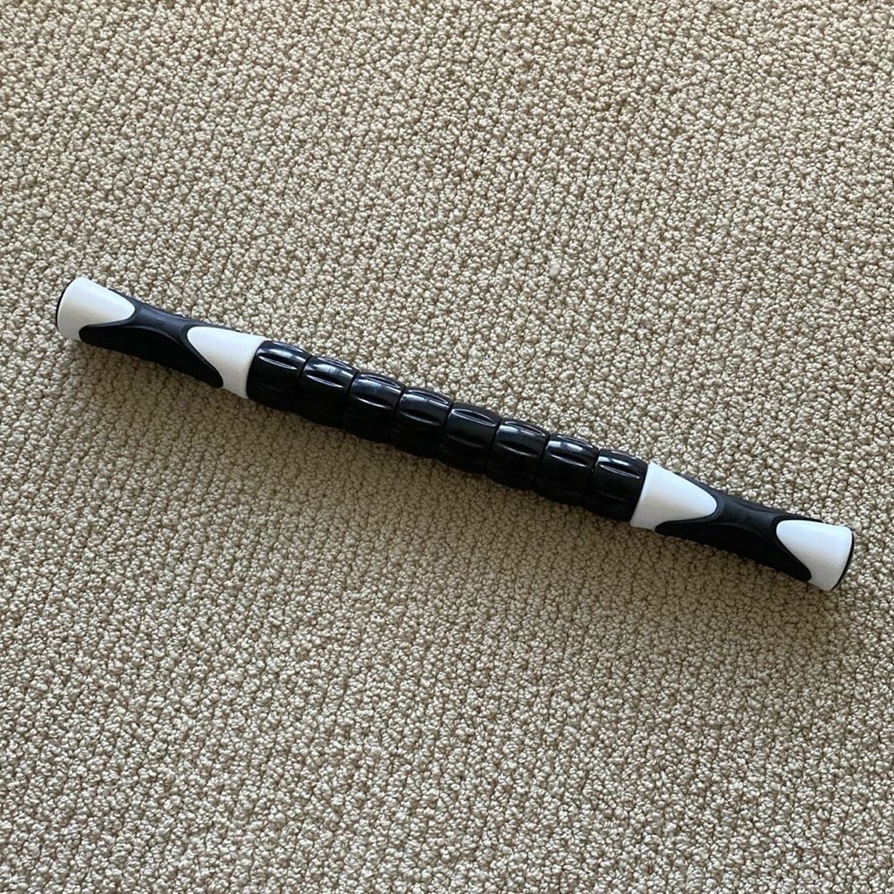 Supreme Sport Muscle Roller Stick Sore Muscles Black White Portable EUC